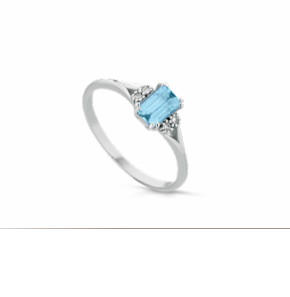 Anello donna Lucciole Gioielli in oro bianco, diamanti e acquamarina ANAQUA/2
