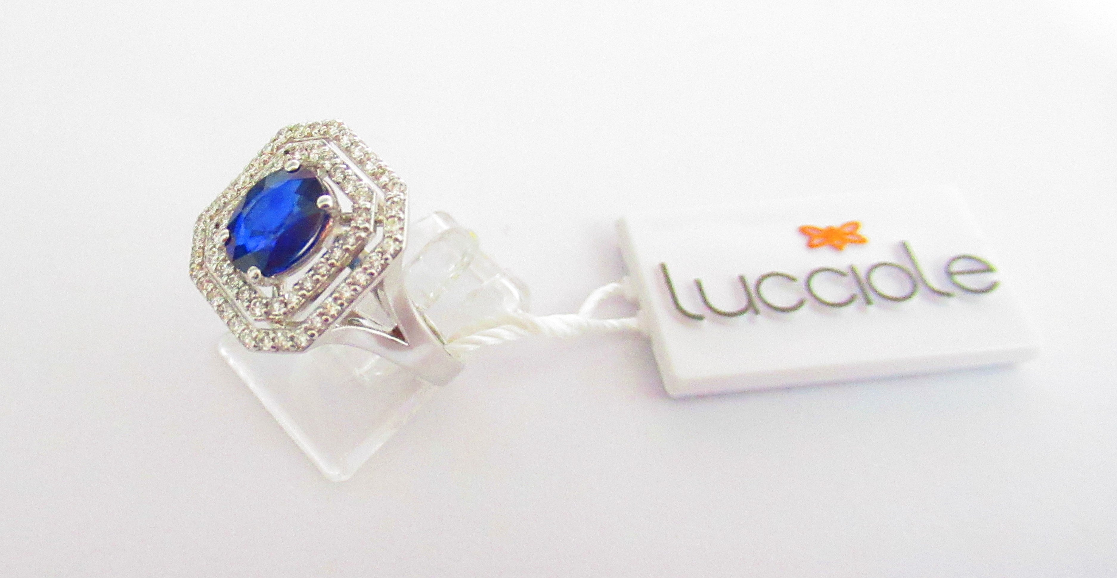 Anello donna Lucciole Gioielli in oro bianco, diamanti e zaffiro ANARTEOT/3Z