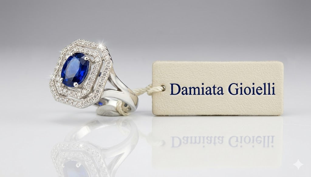 Anello donna Lucciole Gioielli in oro bianco, diamanti e zaffiro ANARTEOT/3Z