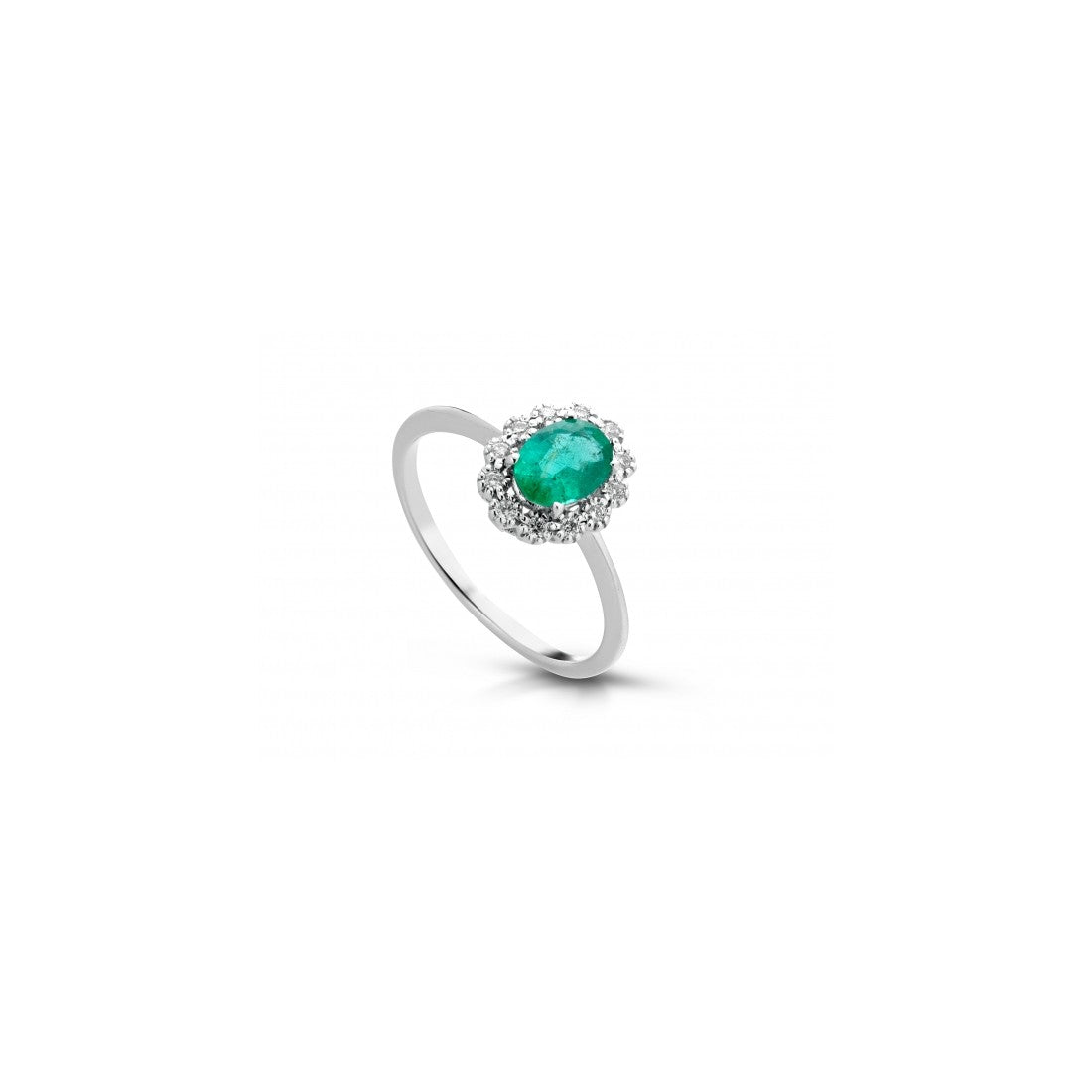 Anello donna Lucciole Gioielli in oro bianco, diamanti e smeraldo ANFOXOV/2S