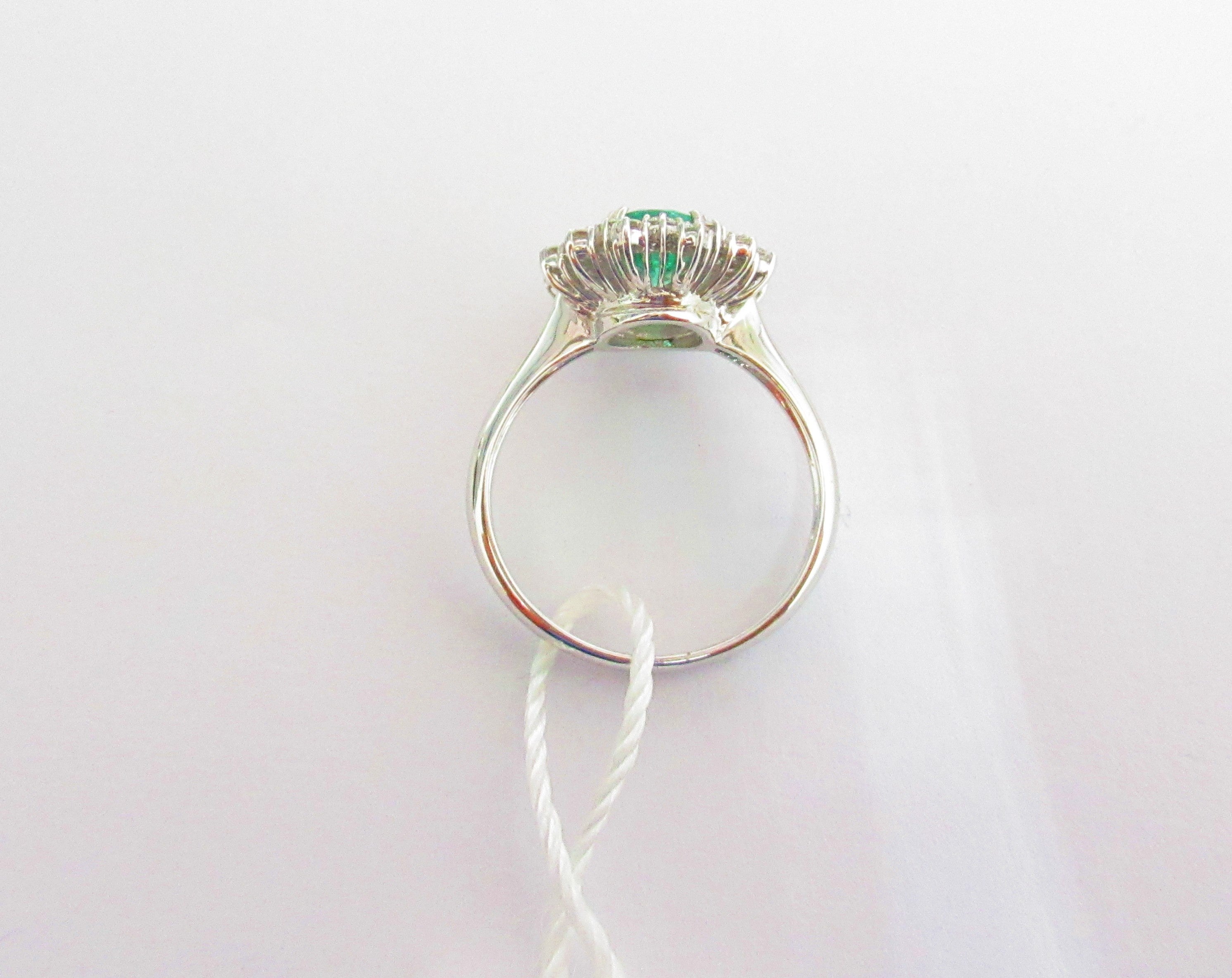 Anello donna Lucciole Gioielli in oro bianco, diamanti e smeraldo ANJOLIE/3S