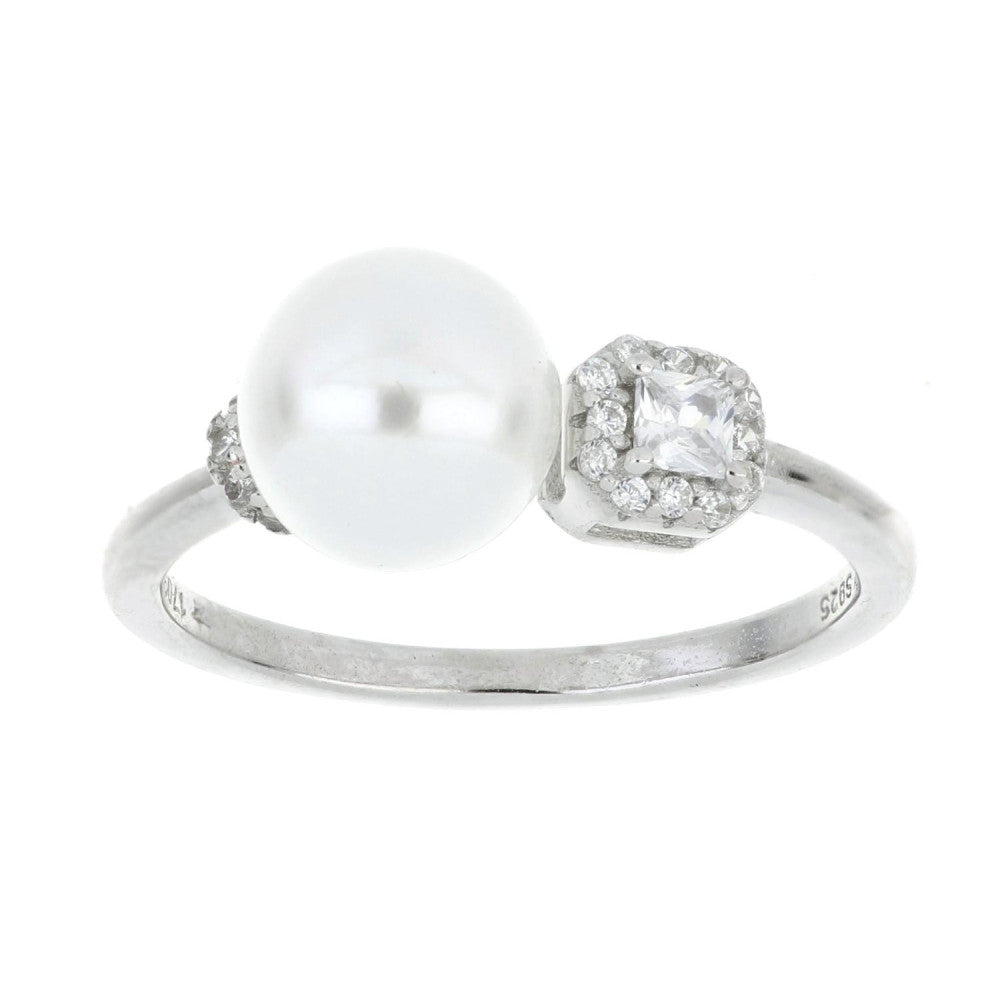 Anello donna Urania Preziosi in argento, perla e zirconi ANPE012