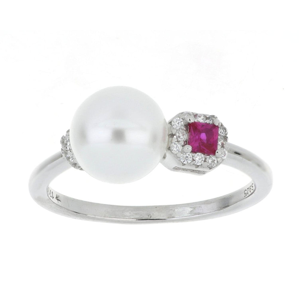 Anello donna Urania Preziosi in argento, perla e zirconi ANPE012RB