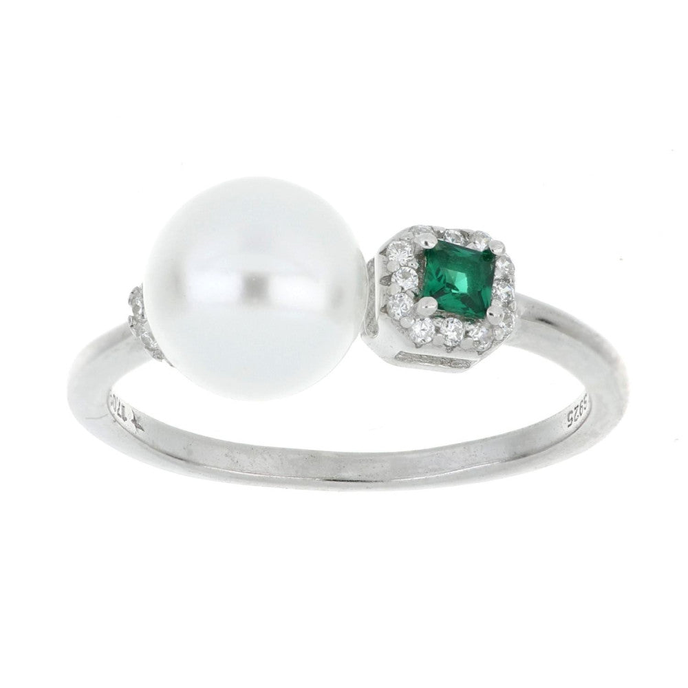 Anello donna Urania Preziosi in argento, perla e zirconi ANPE01SM