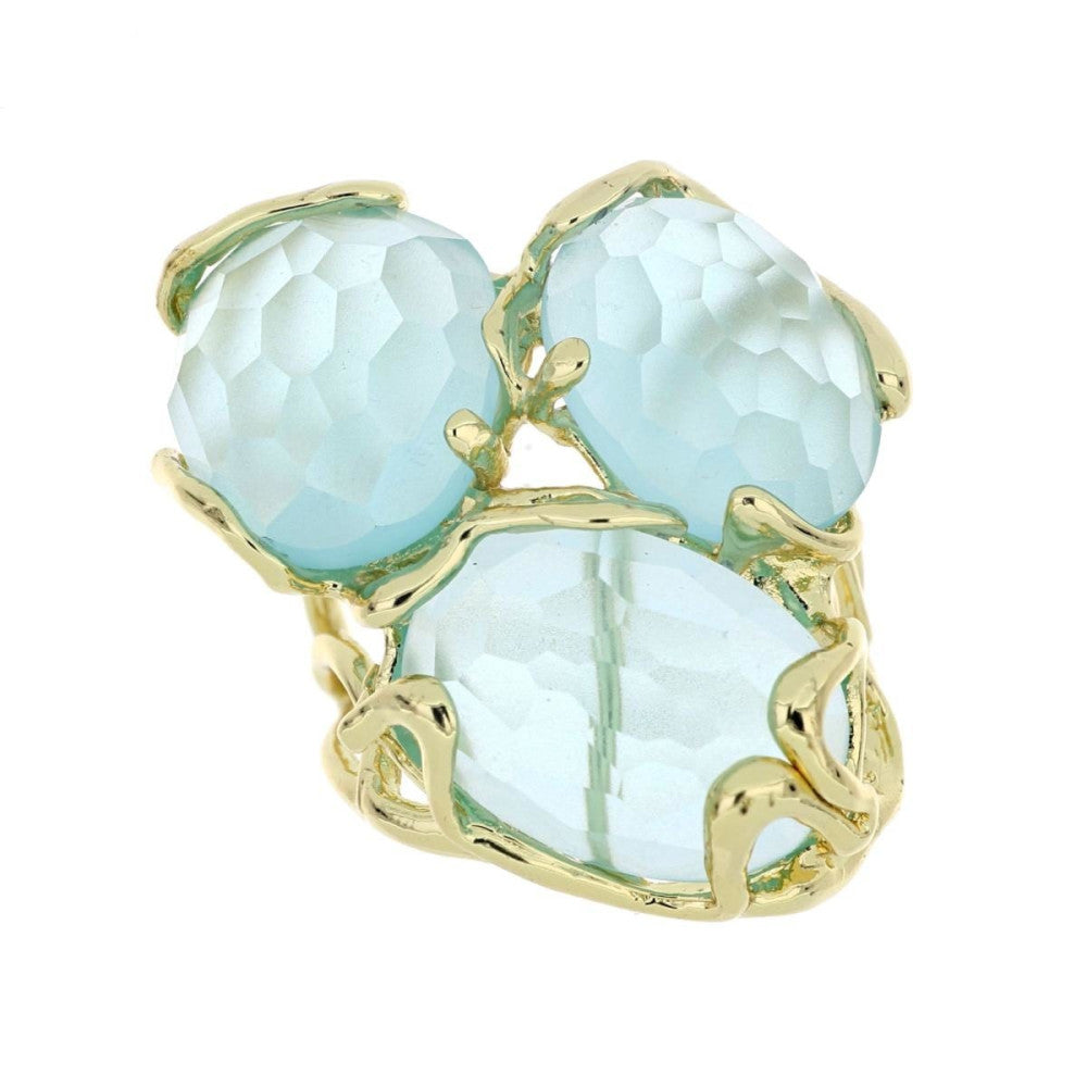 Anello elastico donna Urania Preziosi in ottone e avventurina verde ANPEBA1002