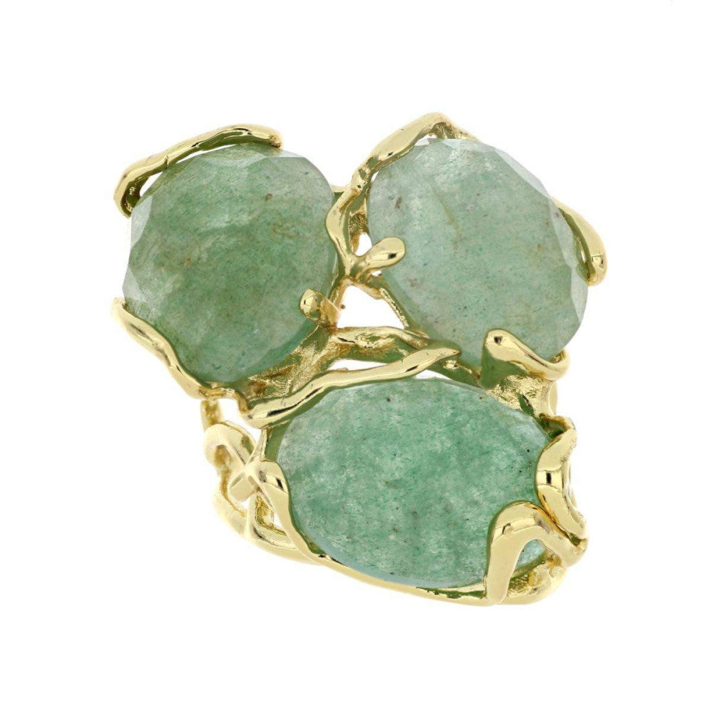Anello elastico donna Urania Preziosi in ottone e agata colorata ANPEBA1006