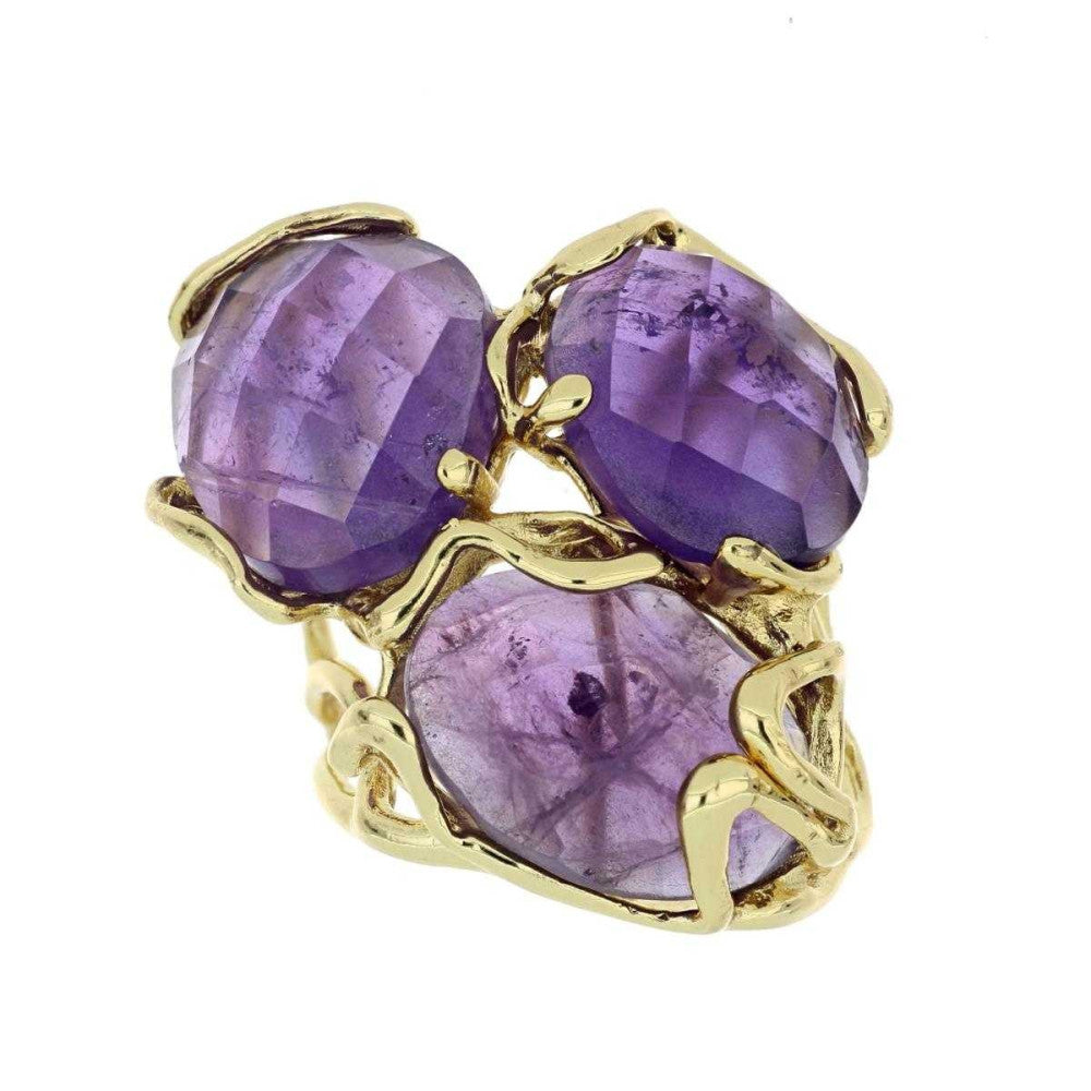 Anello donna Urania Preziosi in ottone e aventurina viola ANPEBA1009