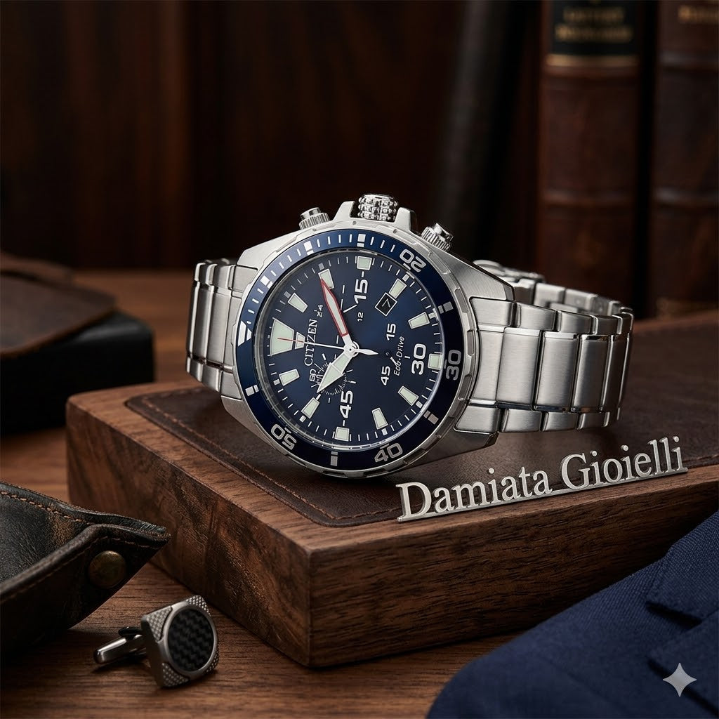 Orologio cronografo Citizen uomo in acciaio AT2431-87L