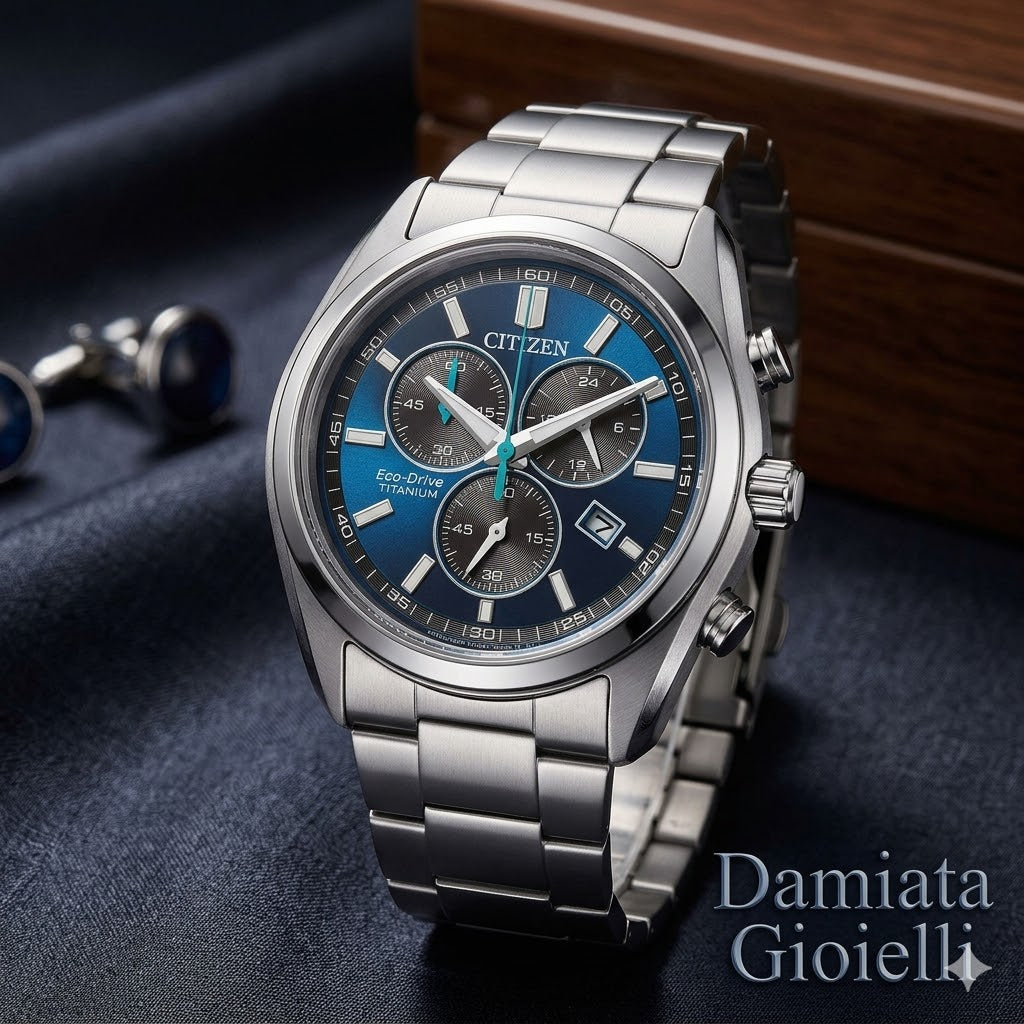 Orologio cronografo Citizen uomo "SUPER TITANIUM" in titanio ref. AT2590-59L
