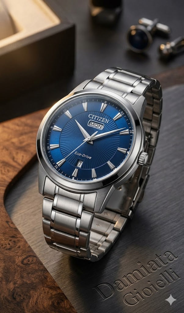 Orologio solo tempo Citizen "CLASSIC" Eco Drive in acciaio ref. AW0100-86L