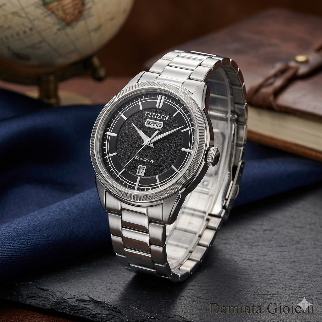 Orologio solo tempo Citizen "CLASSIC" Eco Drive in acciaio ref. AW0151-85E