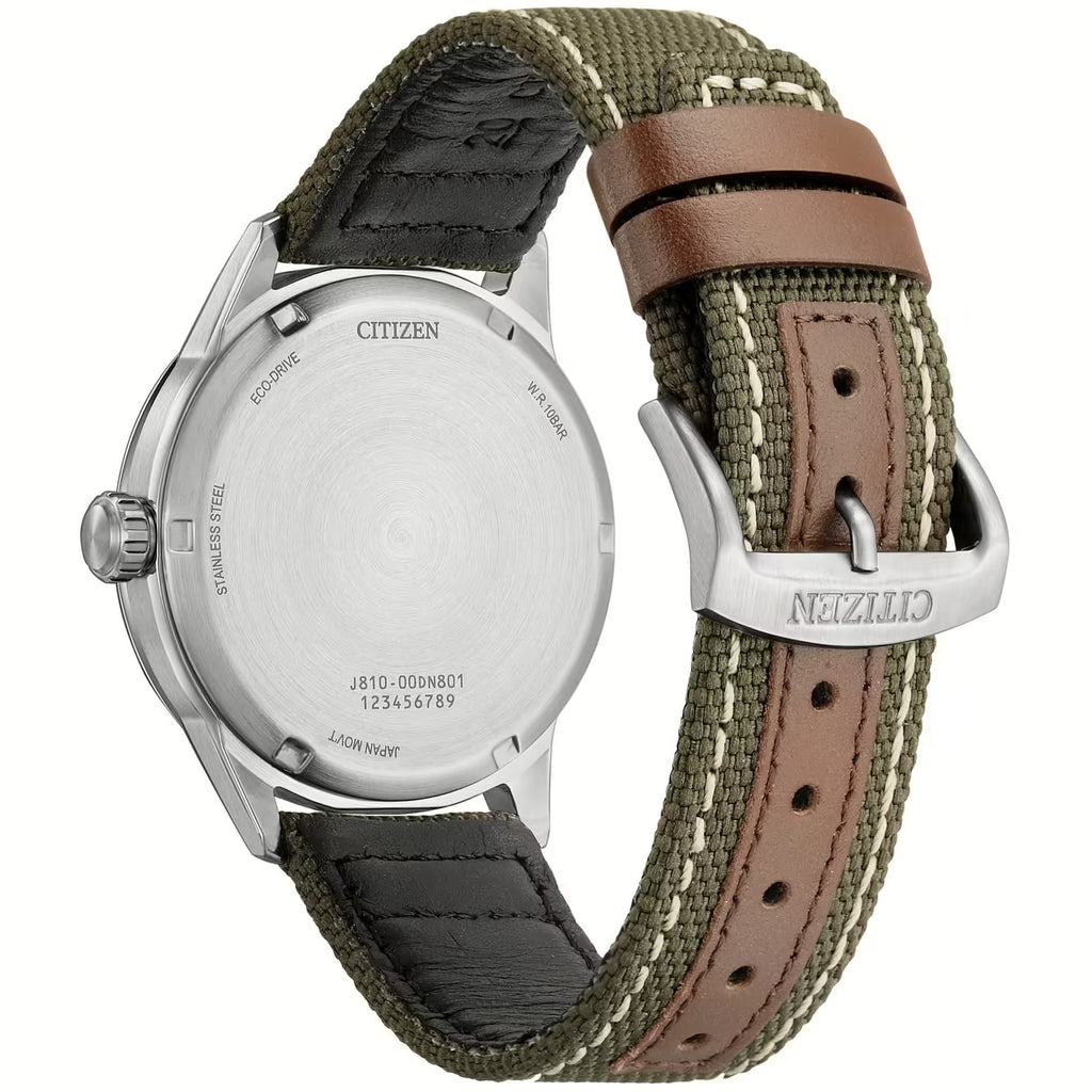Orologio solo tempo Citizen Eco Drive in acciaio e nylon e pelle ref. AW1870-08A