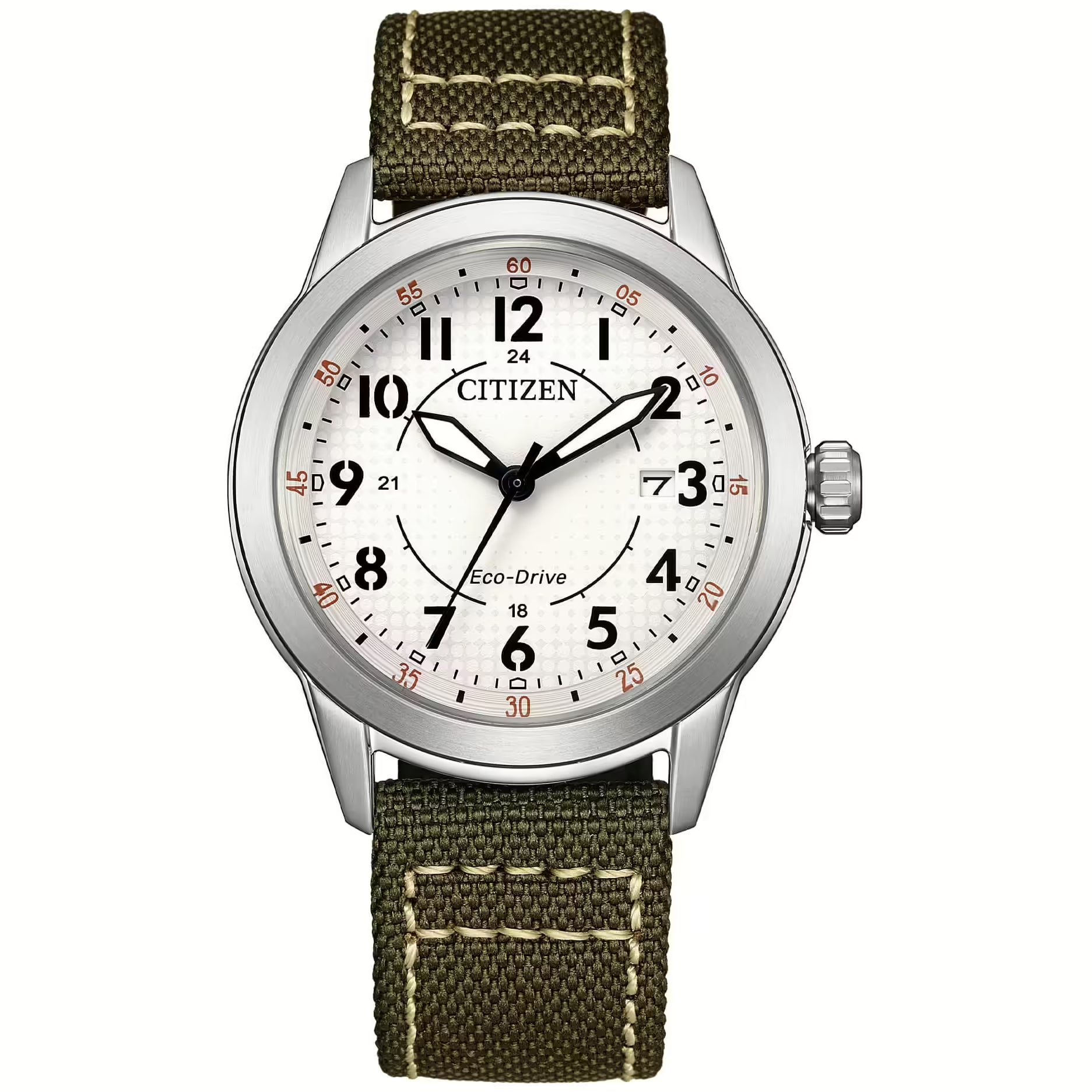 Orologio solo tempo Citizen Eco Drive in acciaio e nylon e pelle ref. AW1870-08A