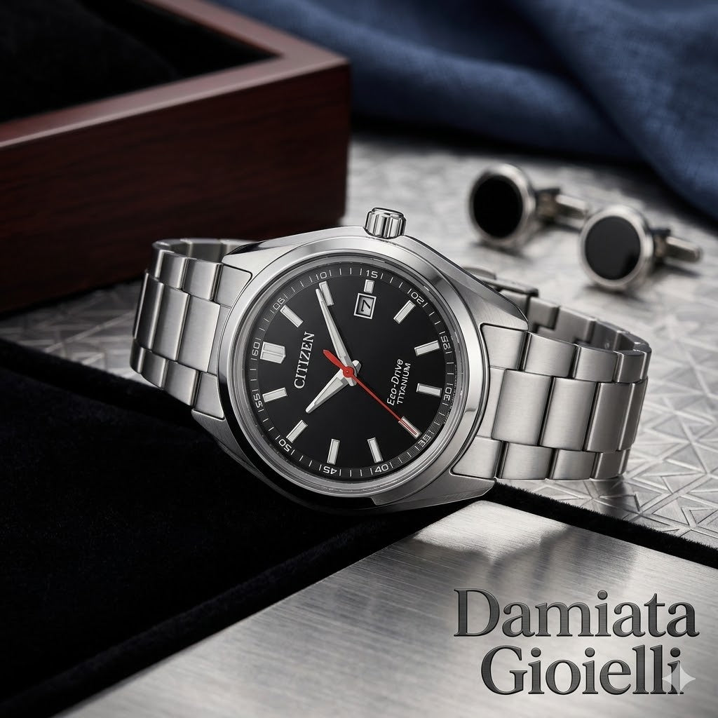 Orologio solo tempo Citizen "SUPER TITANIUM" Eco Drive in titanio ref. AW1900-50E