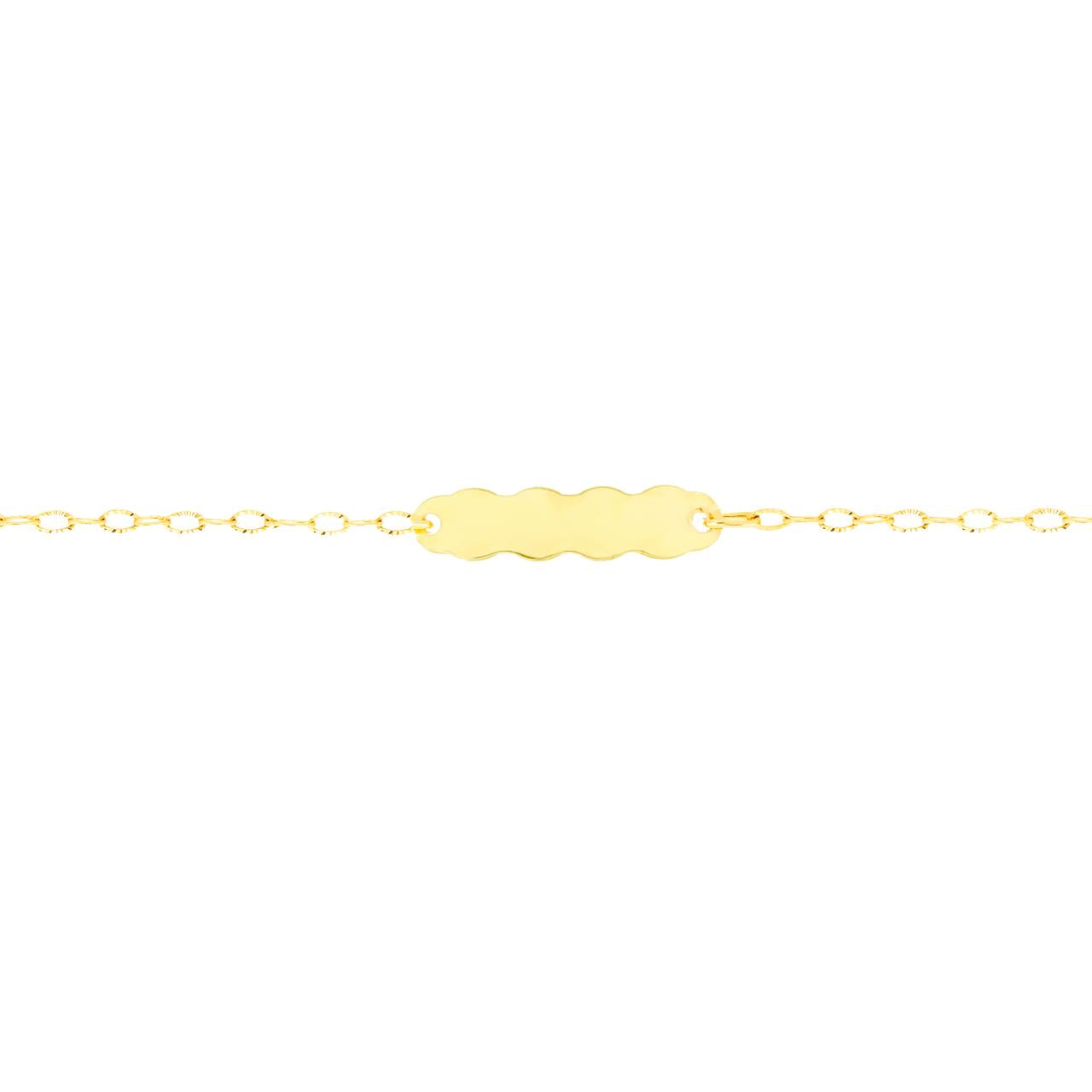 Bracciale per bambino IGOLD in oro giallo con targhetta incidibile B002OA