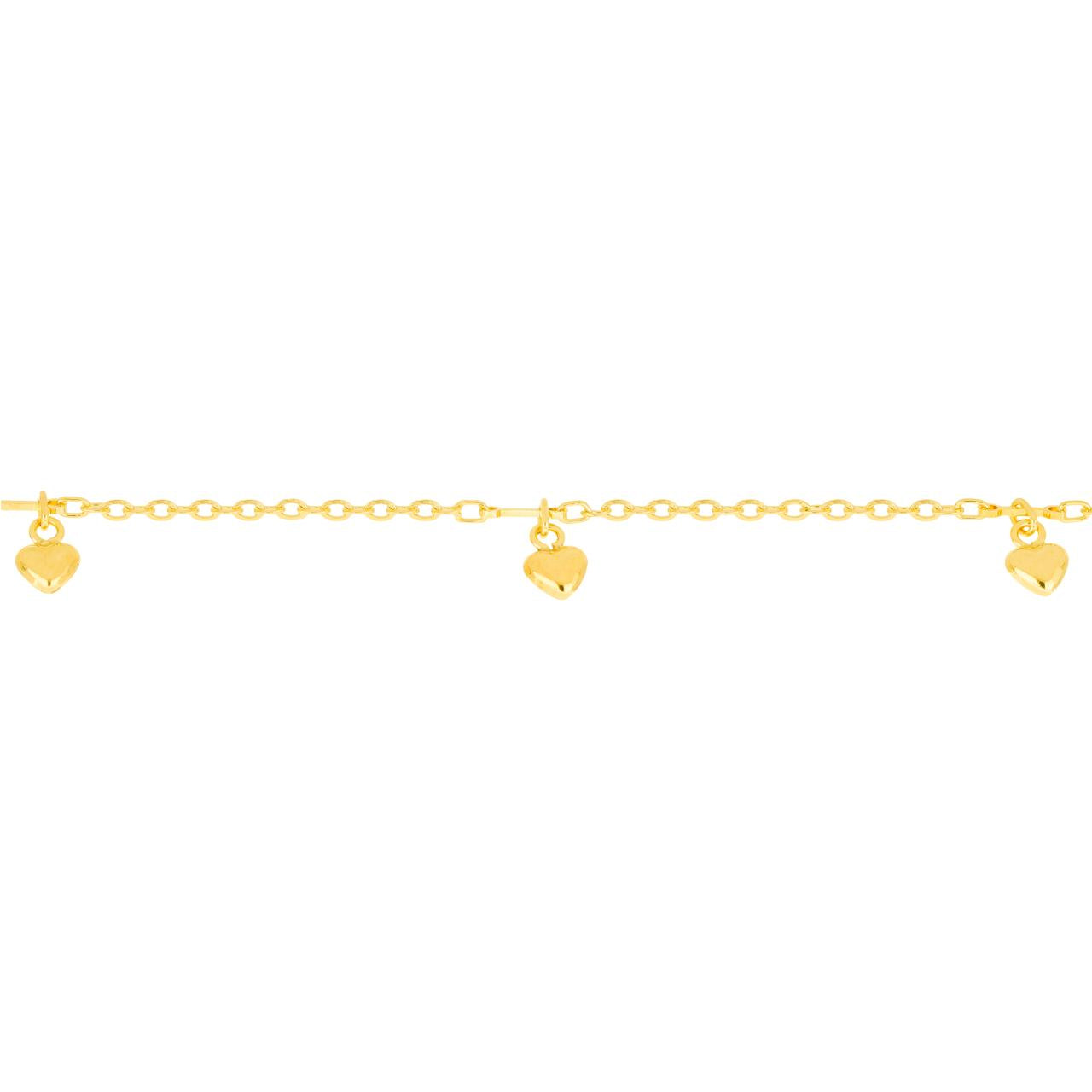 Bracciale con cuori per bambina IGOLD in oro giallo B2R2OA