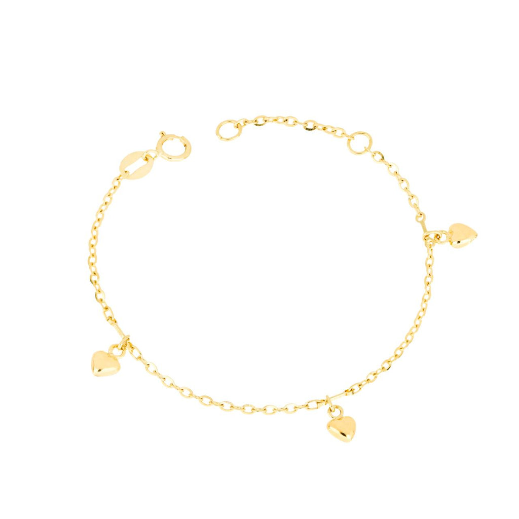 Bracciale con cuori per bambina IGOLD in oro giallo B2R2OA