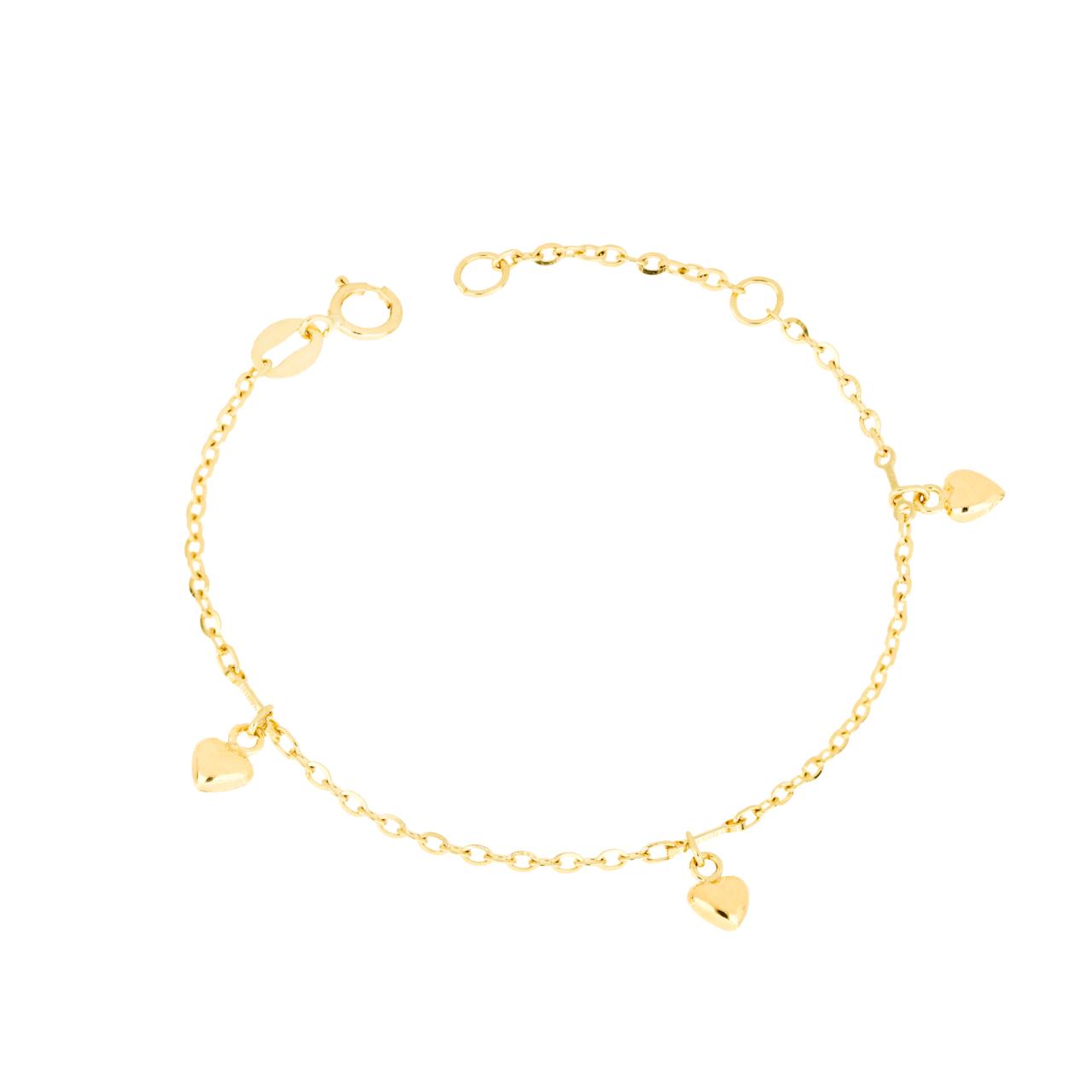 Bracciale con cuori per bambina IGOLD in oro giallo B2R2OA