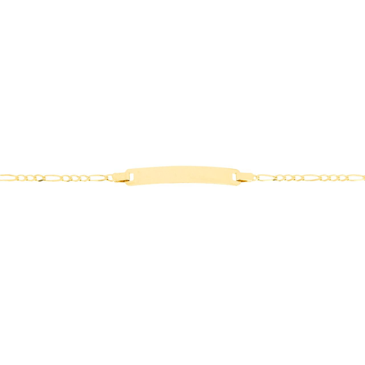 Bracciale per bambino IGOLD in oro giallo con targhetta incidibile B322OA