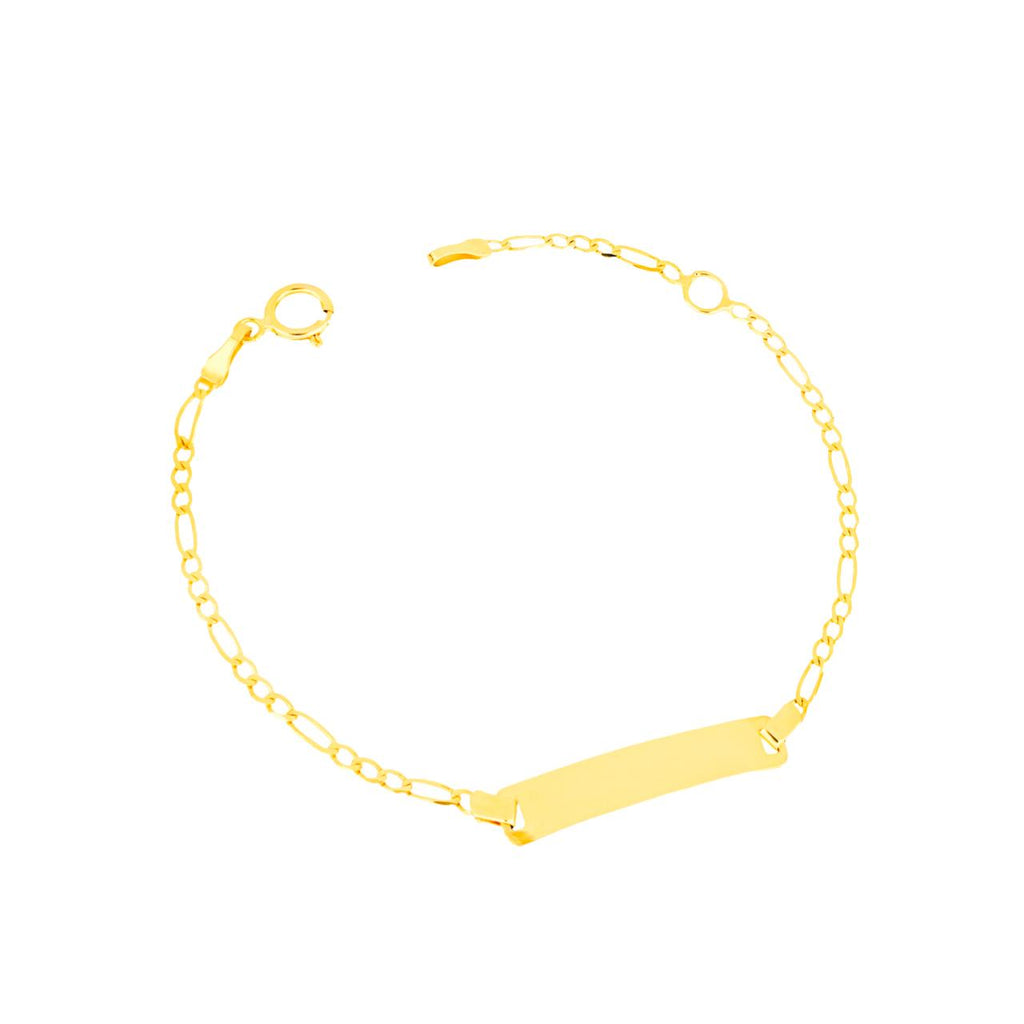 Bracciale per bambino IGOLD in oro giallo con targhetta incidibile B322OA
