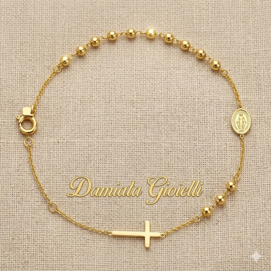 Bracciale rosario unisex IGOLD in oro giallo B382OH