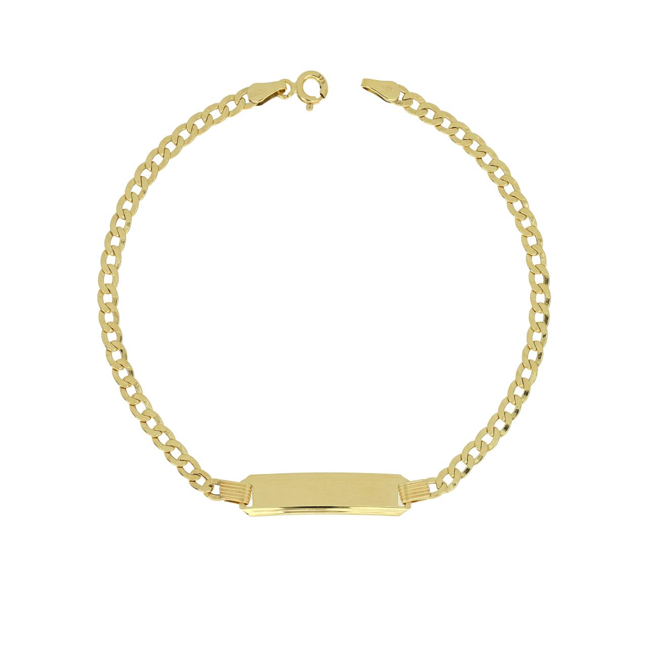 Bracciale a catena uomo IGOLD in oro giallo con targhetta incidibile B632ON