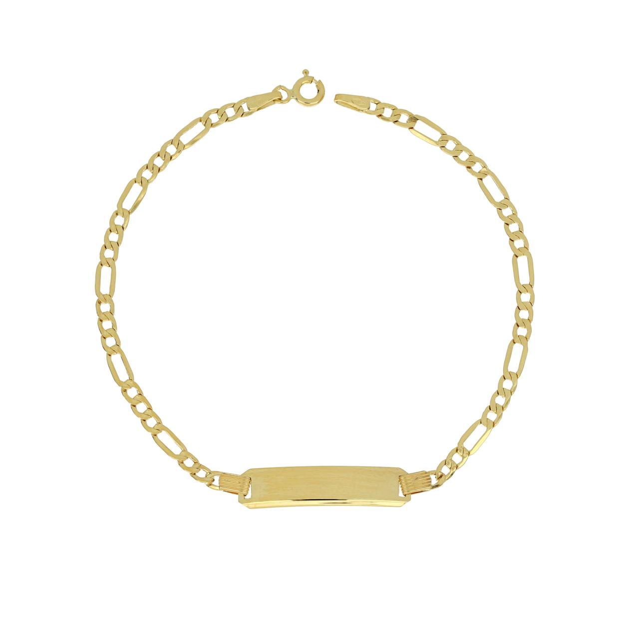 Bracciale a catena uomo IGOLD in oro giallo con targhetta incidibile B672ON