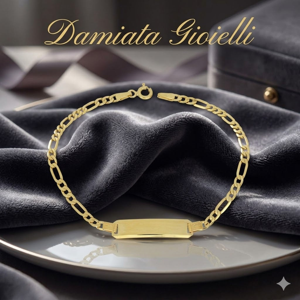 Bracciale a catena uomo IGOLD in oro giallo con targhetta incidibile B672ON