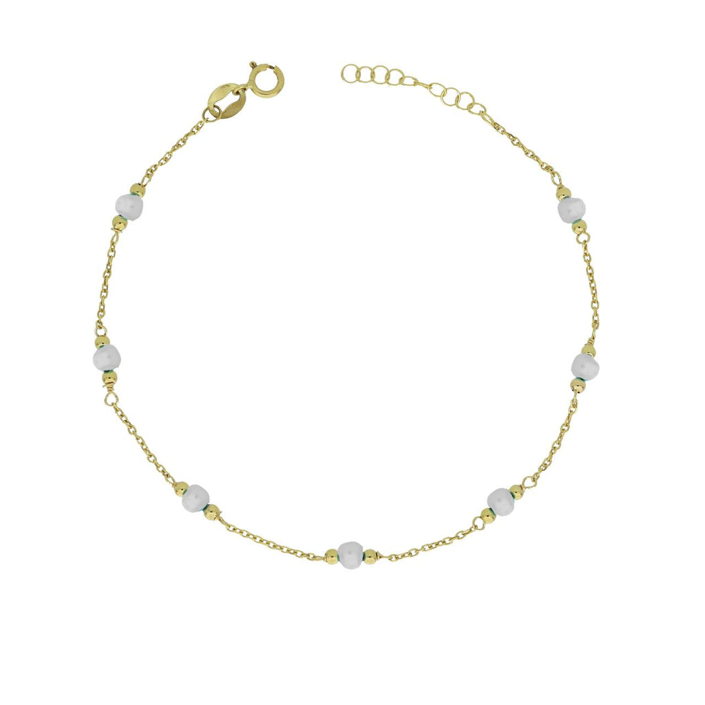 Bracciale bambina IGOLD in oro giallo e perle d'acqua dolce BAF2PC