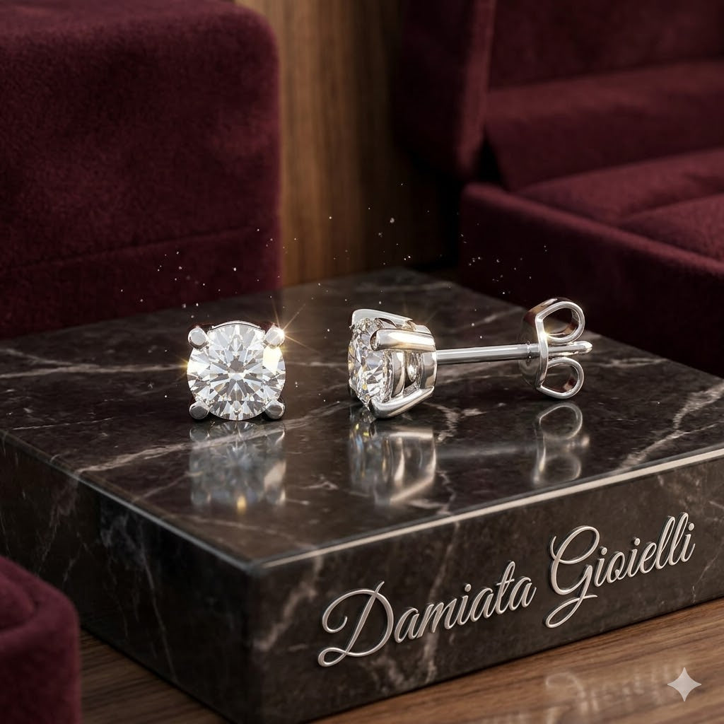 Orecchini punto luce donna Giorgio Visconti in oro bianco e diamanti BB37510I