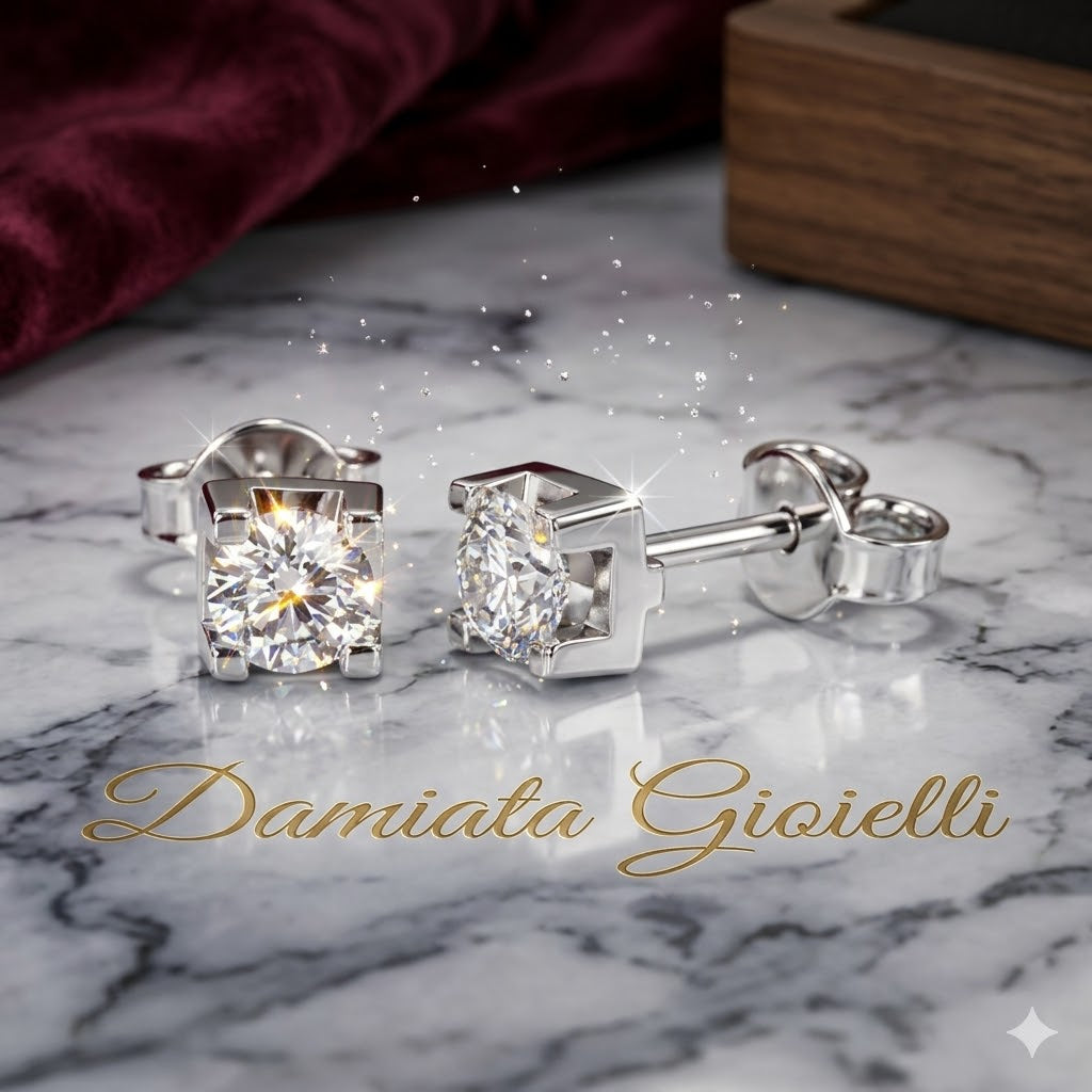 Orecchini punto luce donna Giorgio Visconti in oro bianco e diamanti BB37510J