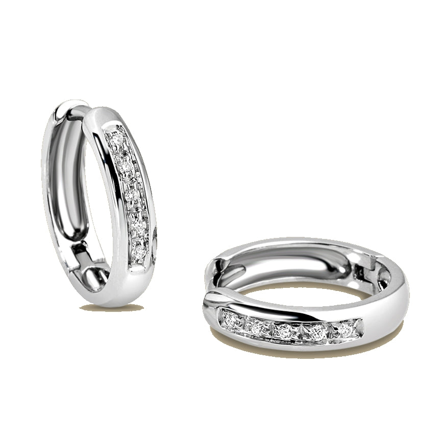 Orecchini a cerchio donna Giorgio Visconti in oro bianco e diamanti BB4753