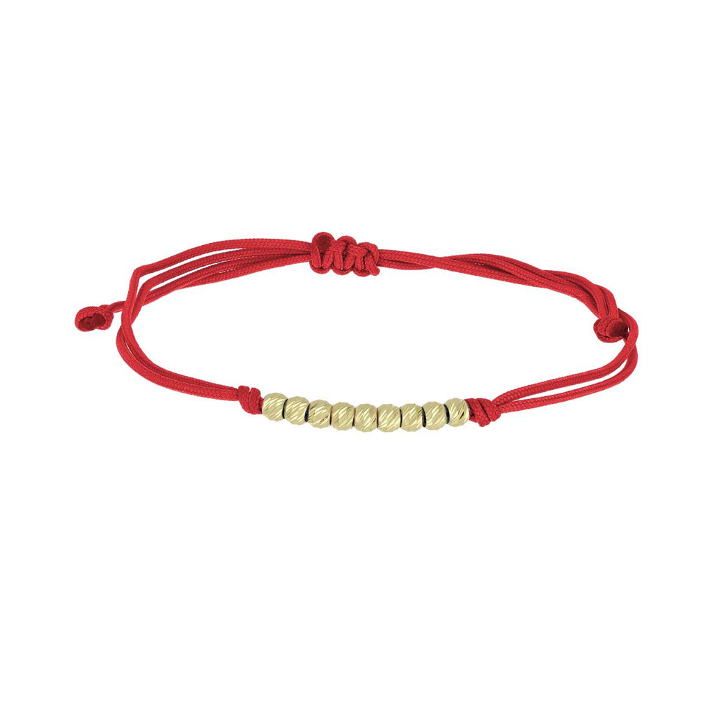 Bracciale bambina IGOLD in oro giallo e cordino rosso BCW2RR