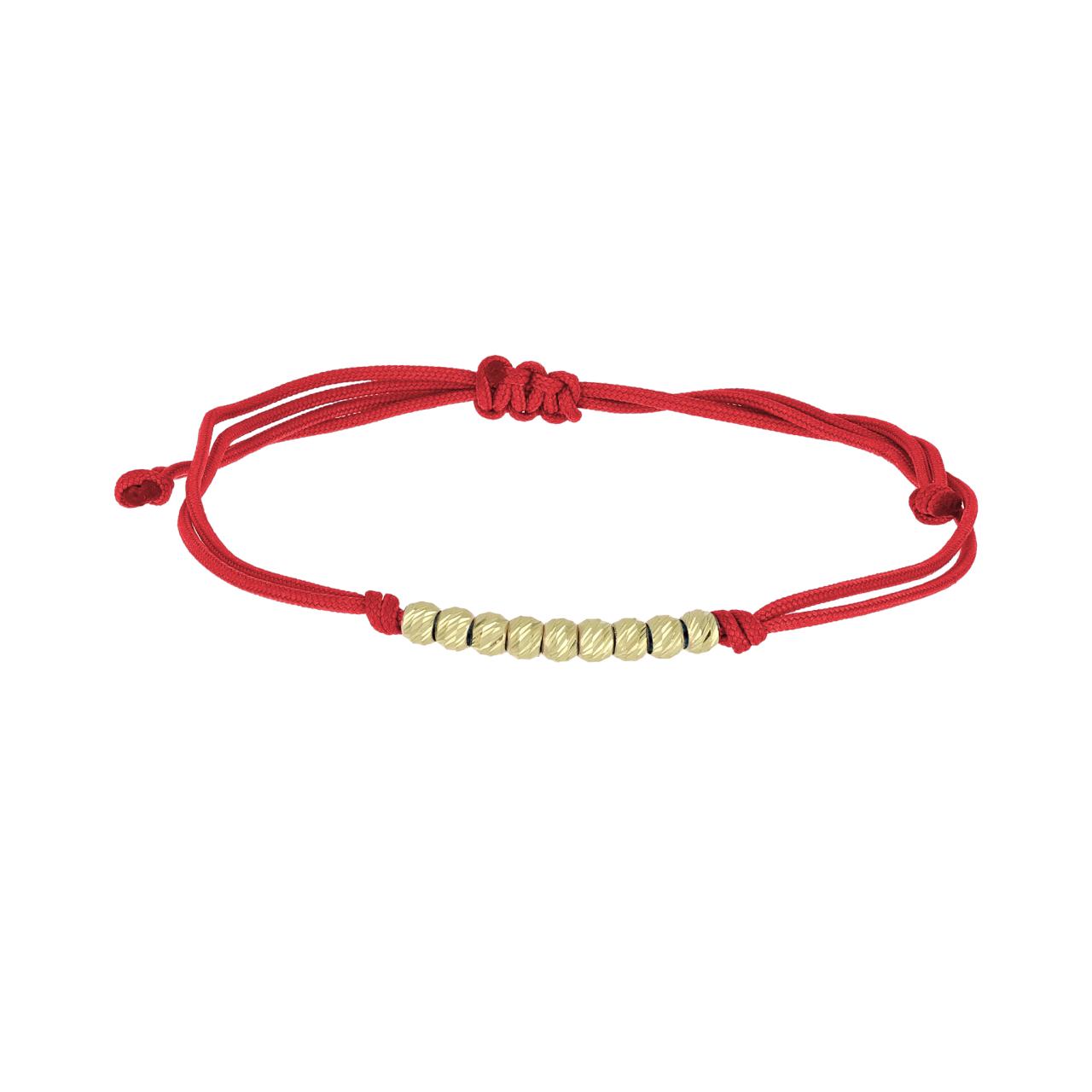 Bracciale bambina IGOLD in oro giallo e cordino rosso BCW2RR