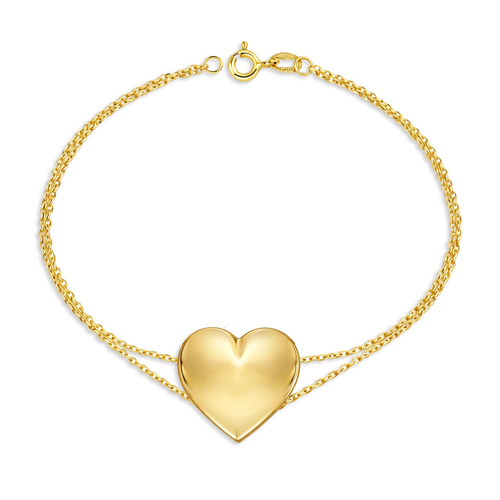 Bracciale doppia catena con cuore donna IGOLD in oro giallo BFF2OM