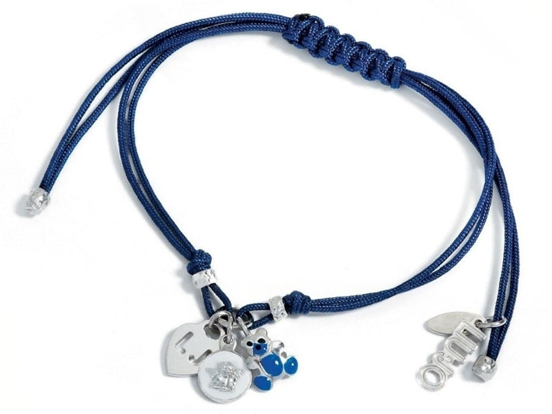 Bracciale bambina Liu Jo in argento e cordoncino blu BLJ075