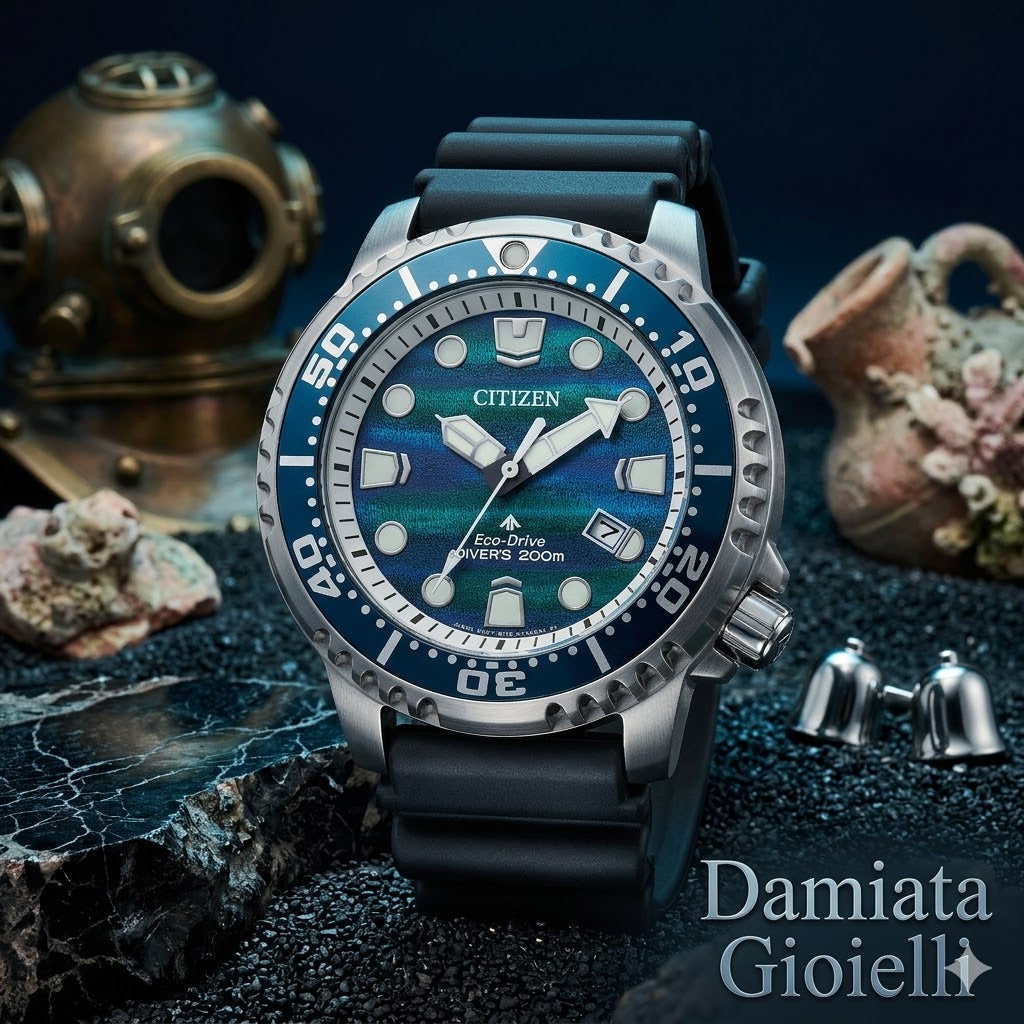 Orologio solo tempo Citizen uomo "PROMASTER" diver's in acciaio e caucciù BN0167-09W