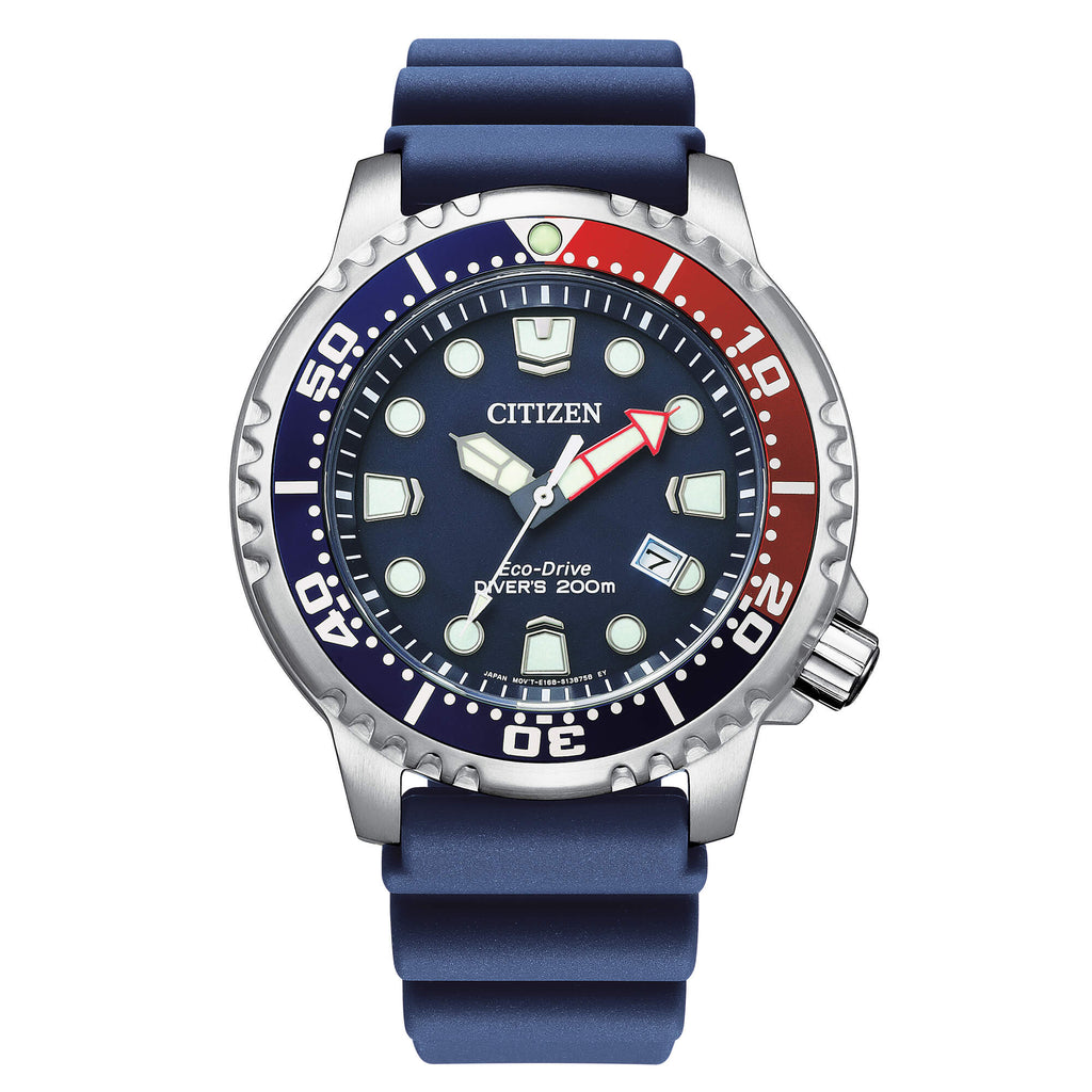 Orologio solo tempo Citizen uomo "Promaster" diver's in acciaio e silicone BN0168-06L