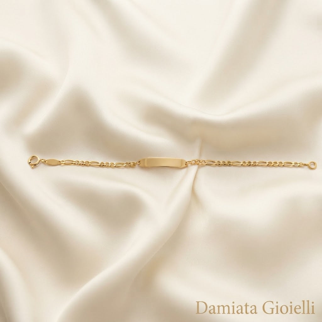 Bracciale bambino Damiata Gioielli in oro giallo con targhetta incidibile ref. BR0001BIM