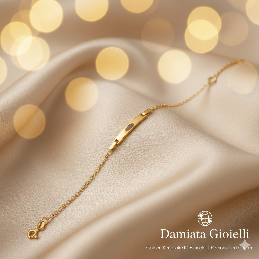 Bracciale a catena bambino Damiata Gioielli in oro giallo con targhetta incidibile ref. BR228
