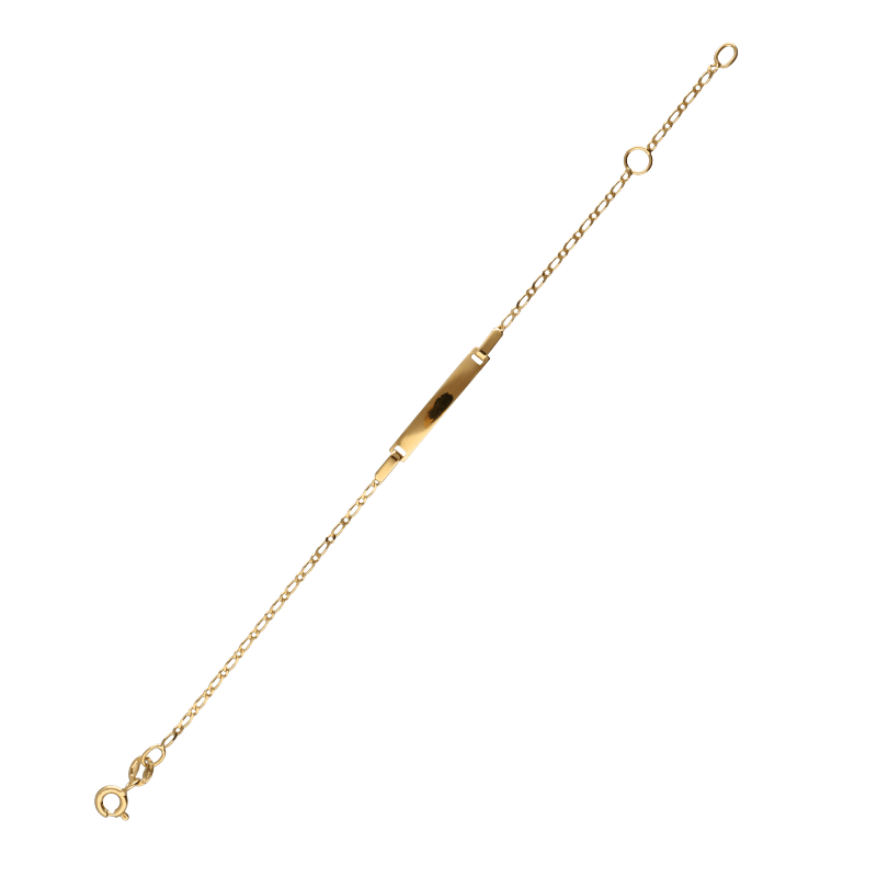 Bracciale a catena bambino Damiata Gioielli in oro giallo con targhetta incidibile ref. BR228