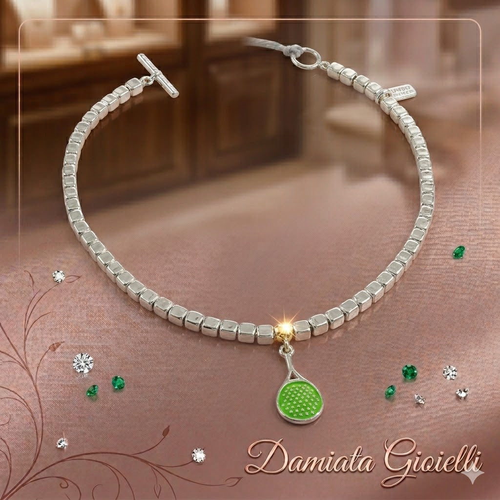 Bracciale unisex Edoardo Mariani in argento con charm, lunghezza 18 cm. BR22P/18