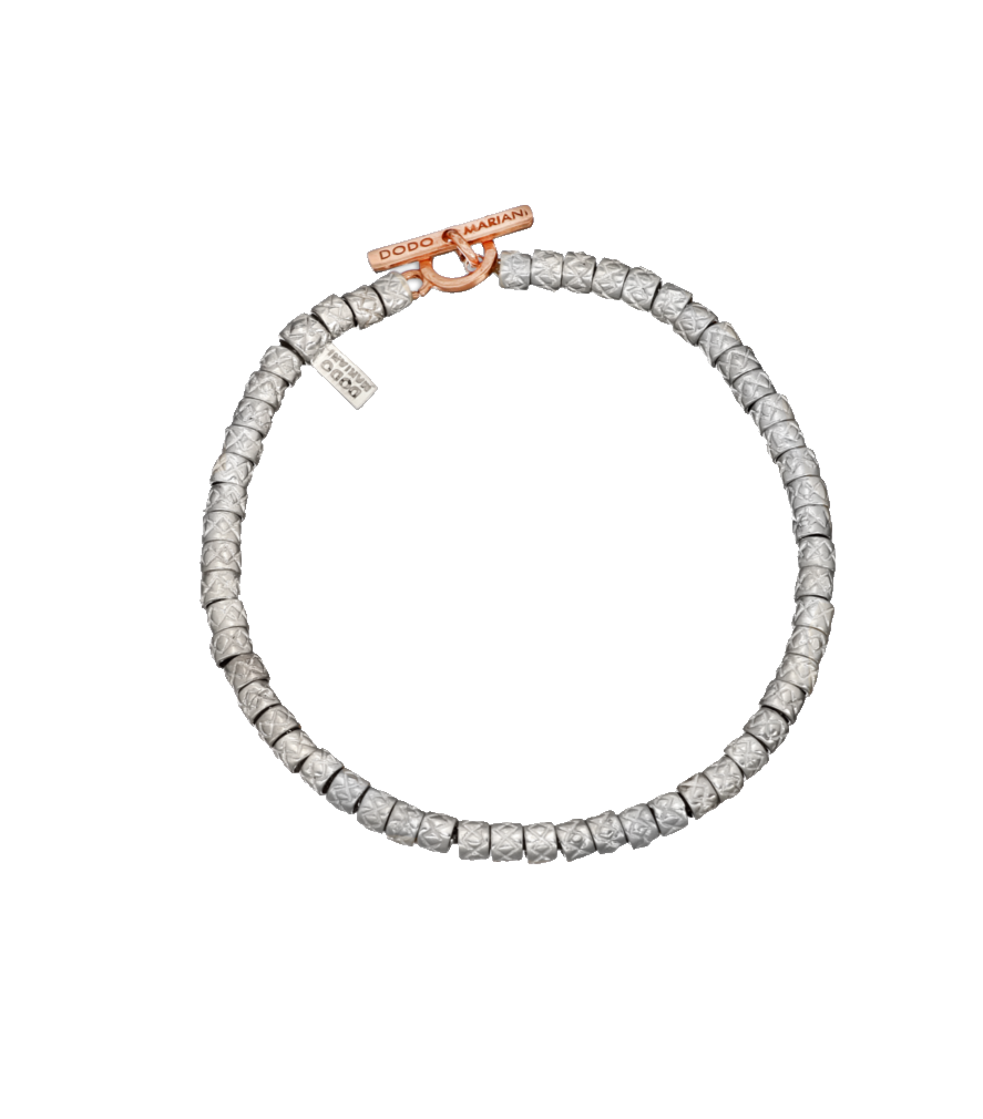 Bracciale unisex Dodo Mariani in argento e oro, lunghezza 18 cm. BR23SMK/18