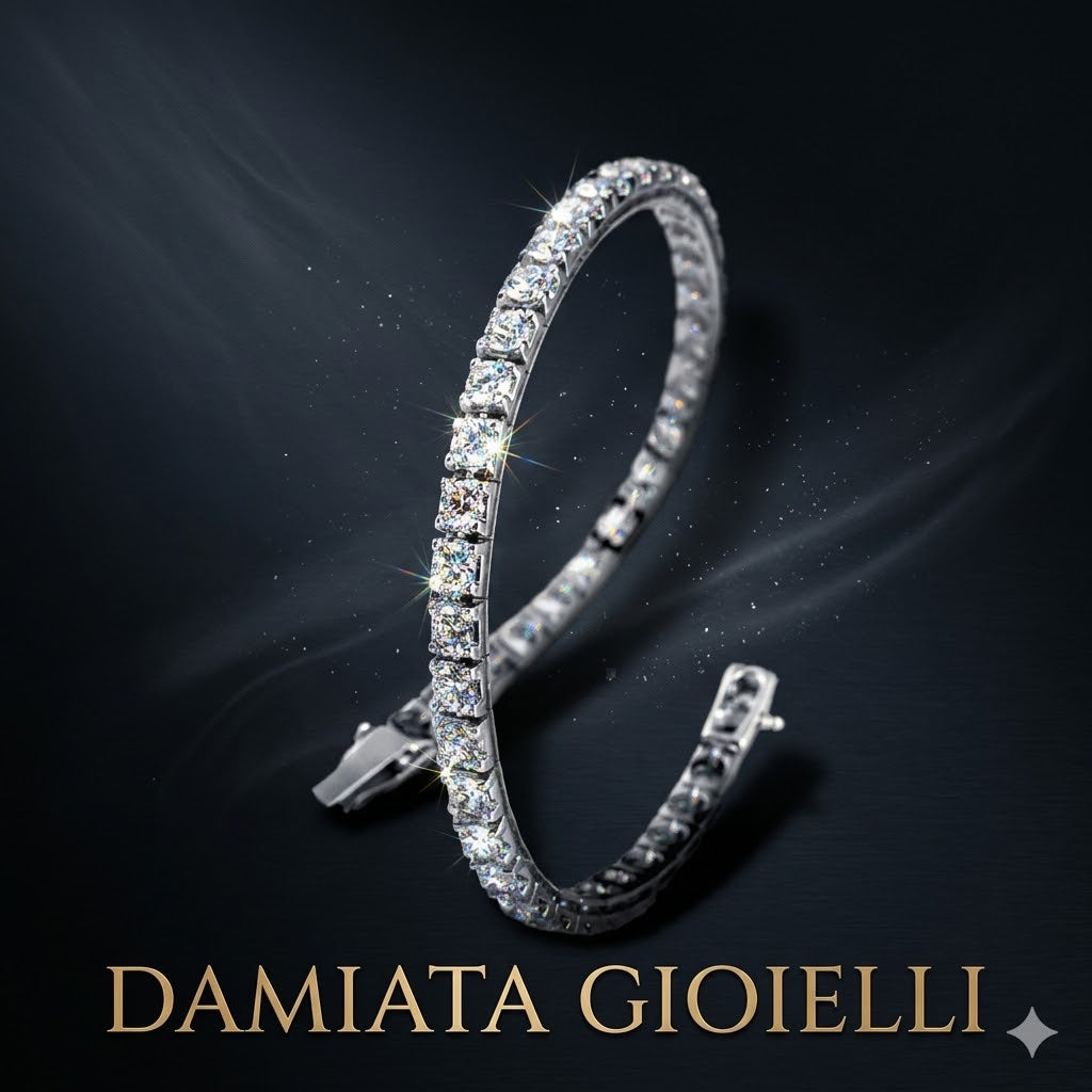 Bracciale tennis unisex Giorgio Visconti in oro bianco e diamanti BR32370