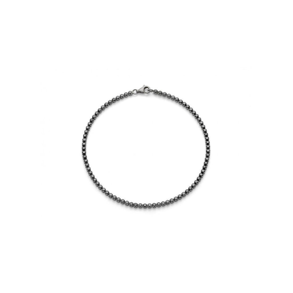 Bracciale tennis unisex Yukiko in acciaio e zirconi neri BR701YM21AG