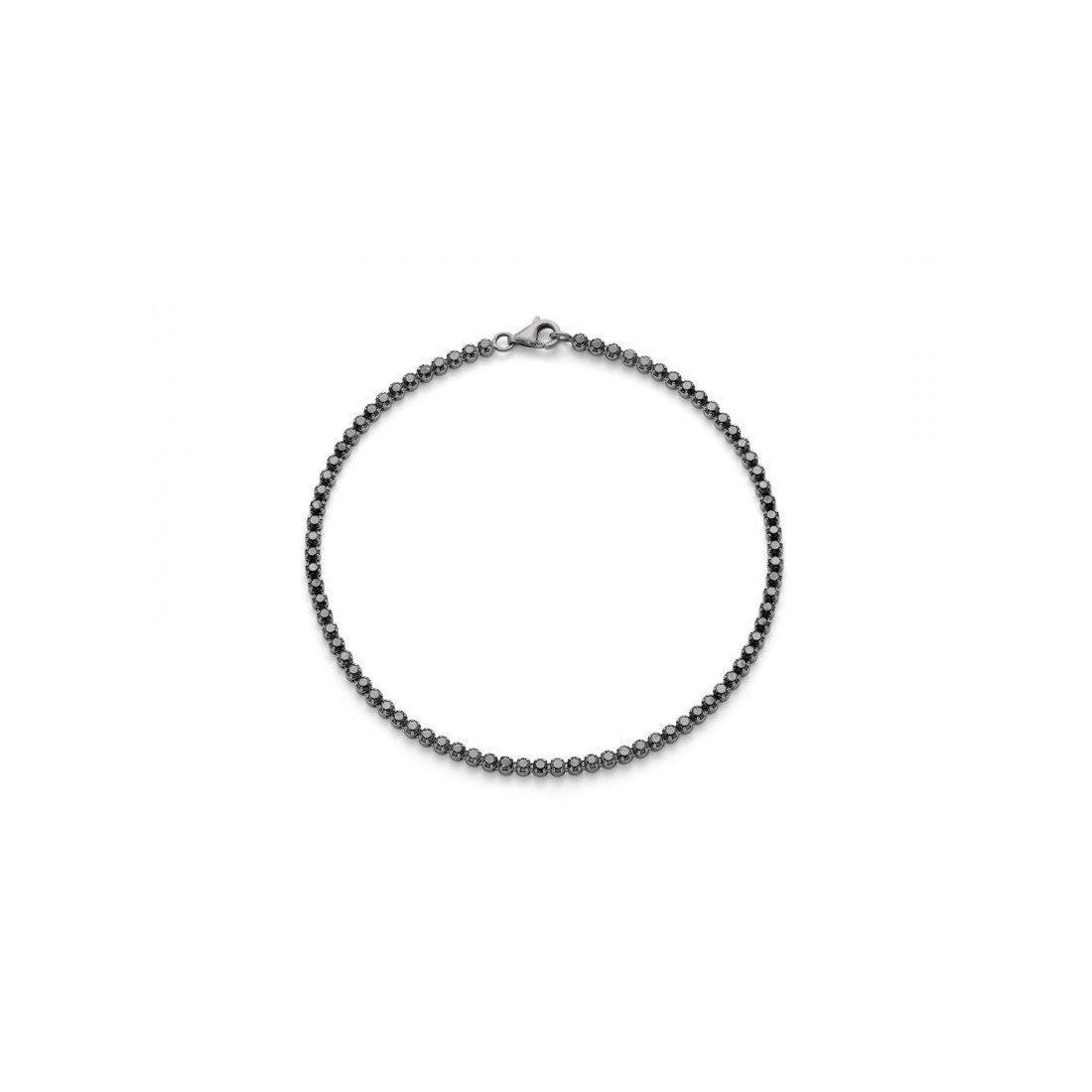 Bracciale tennis unisex Yukiko in acciaio e zirconi neri BR701YM21AG