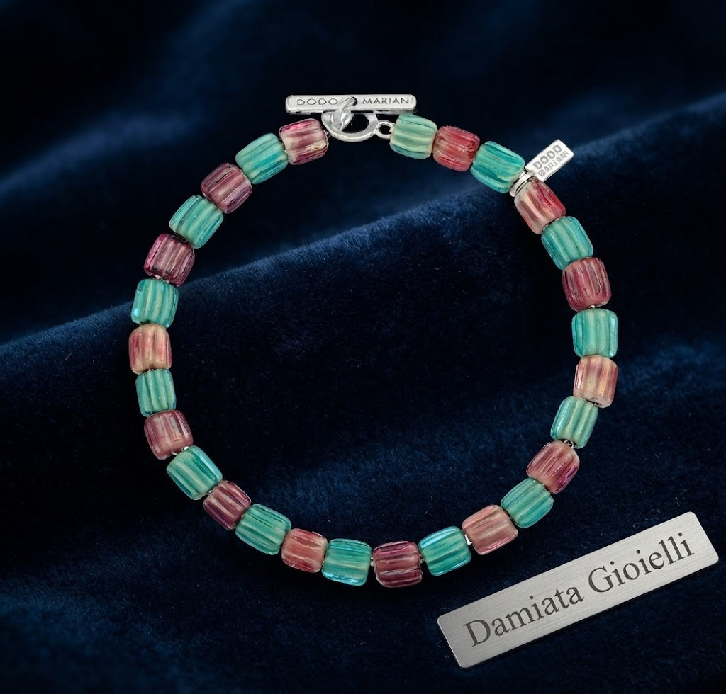 Bracciale Edoardo Mariani in argento e ceramica lunghezza 18 cm. ref. BR80VV/18