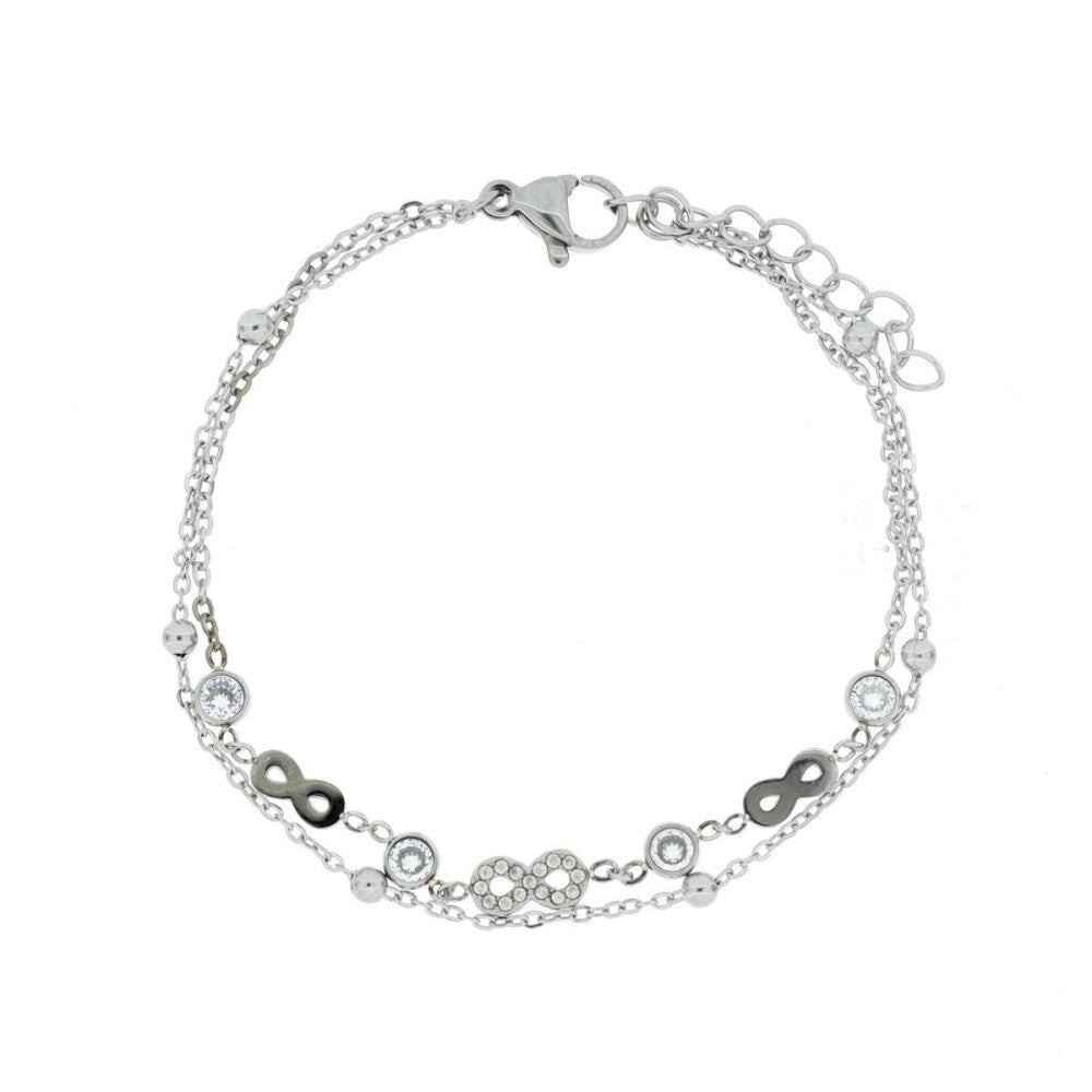Bracciale donna Urania Preziosi in acciaio e zirconi BRAF583