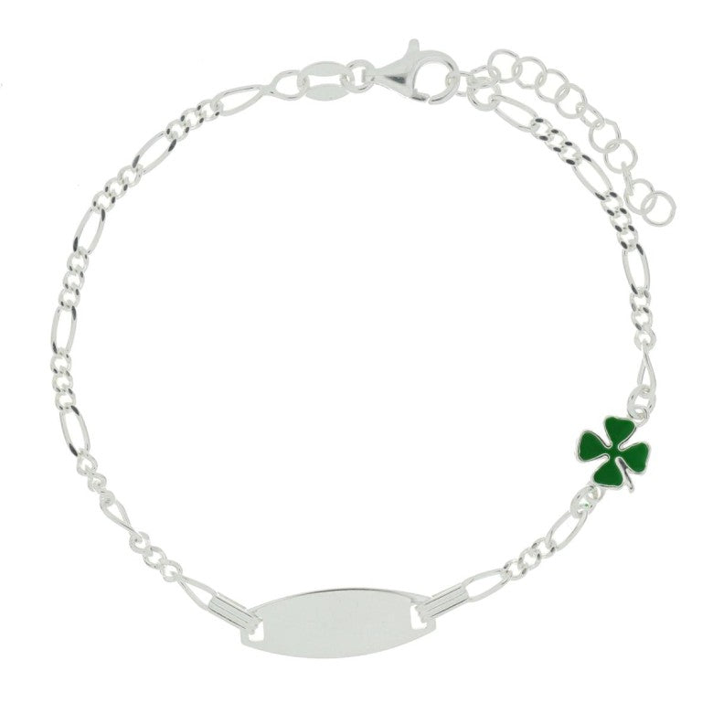 Bracciale quadrifoglio unisex Urania Preziosi in argento BRBABY214BIS