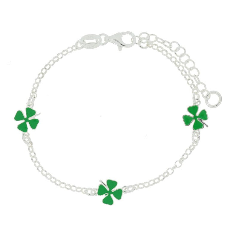 Bracciale quadrifoglio unisex Urania Preziosi in argento BRBABY339BIS